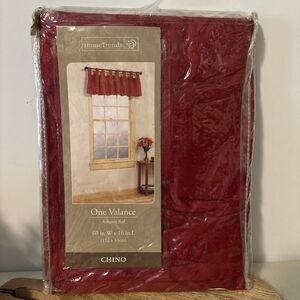 Home Trends Tab Top Autumn Red Chino One Valance 60" X 16" L -Kitchen, Bath- NIP